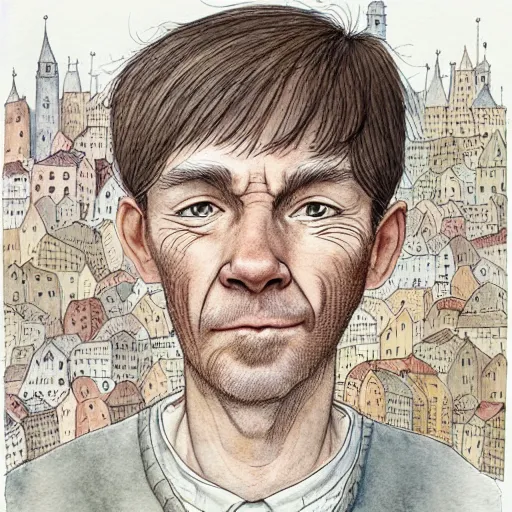 Prompt: a portrait a very ordinary person, by Mattias Adolfsson, detailed, whimsical, watercolor anatomically correct, beautiful perfect face, sharp focus, Highly Detailed