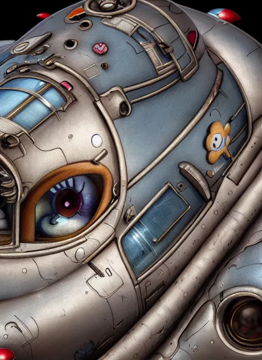 Prompt: highly detailed closeup portrait of a cute tin toy retro rrocket spaceship, nicoletta ceccoli, mark ryden, lostfish, earl nore, hyung tae, frank frazetta, global illumination, god rays, detailed and intricate environment