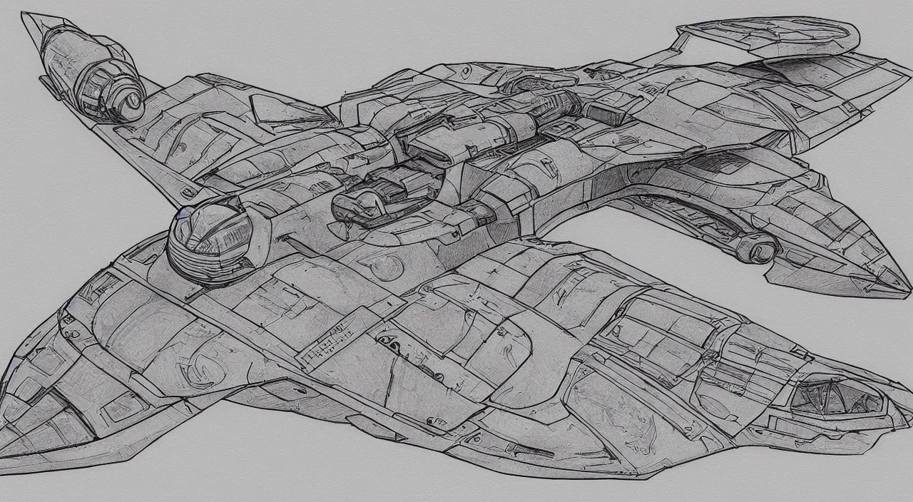 Prompt: ultra detailed spaceship sketches