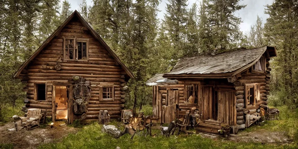 Image similar to rustic country cabin exterior by andreas franke