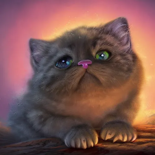 Prompt: rescue from the underworld, shadows of the past, chubby moss kitten, highly detailed, digital painting, HDRI, by tyler boswell and jeff easley, vivid colors, high contrast, 8k resolution, intricate, photorealistic, smooth