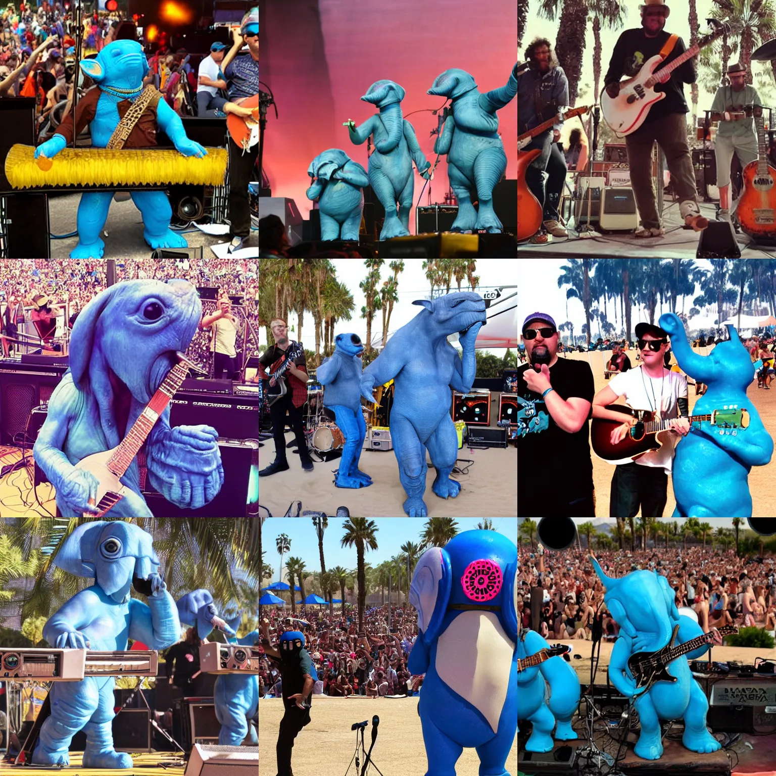 Prompt: Max Rebo Band live on stage at Coachella