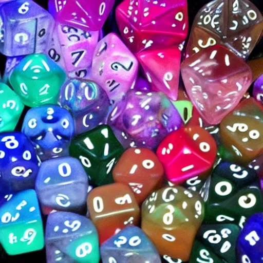 Image similar to d20 dice surrounded by magical glow