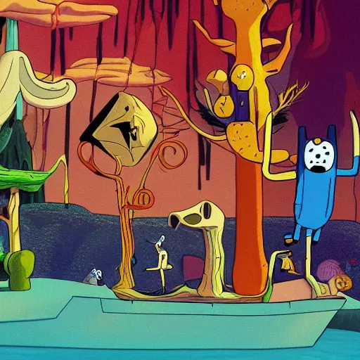 Prompt: a screenshot from adventure time by Salvador dali