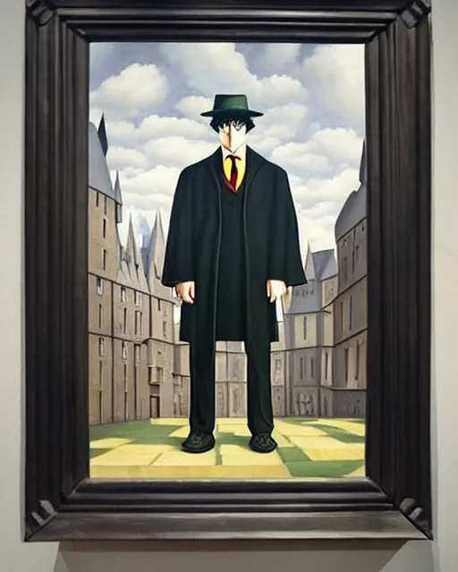 Image similar to harry potter painting by magritte