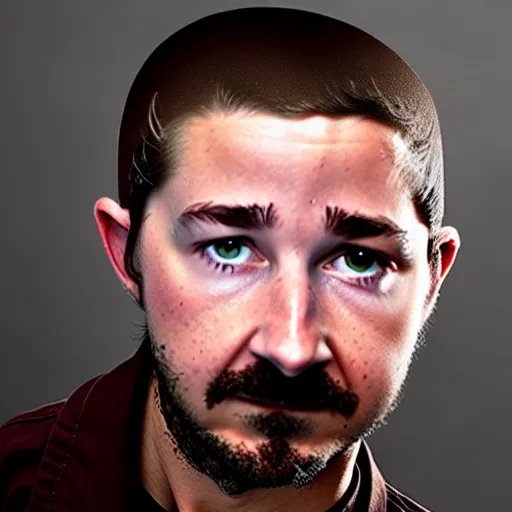 Prompt: uhd photorealistic shia labeouf made out of pieces of beef. photo by annie leibowitz