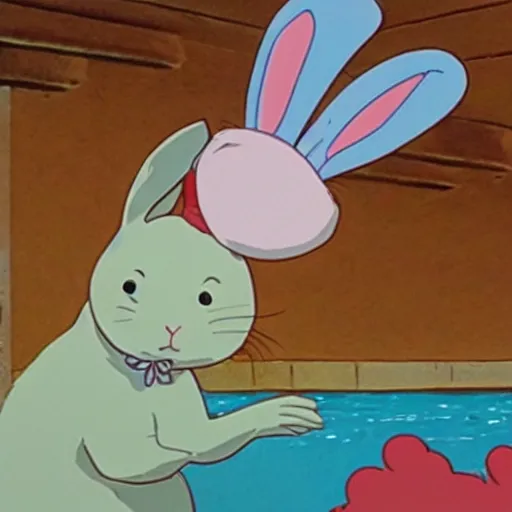 Image similar to a rabbit in the movie ponyo