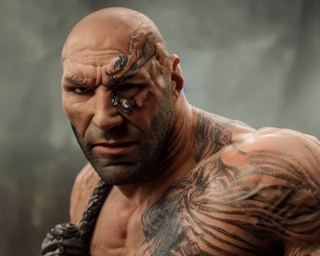 Image similar to dave bautista as a one eyed mythological cyclops. highly detailed 8 k. intricate. lifelike. soft diffused light. nikon d 8 5 0.