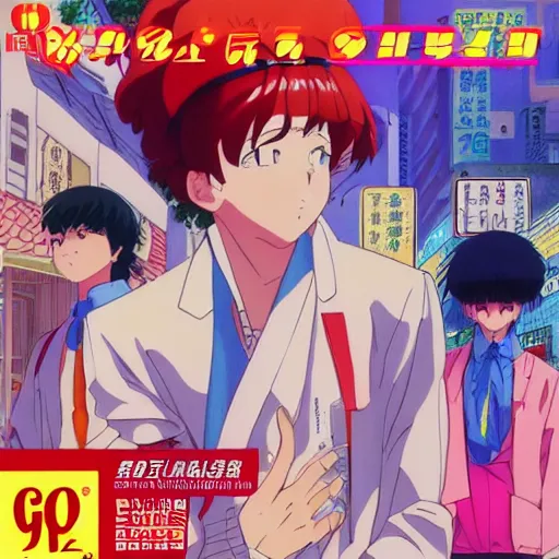 Image similar to man walking streets of quarter latin, sprite, vaporwave nostalgia, directed by beat takeshi, visual novel cg, 8 0 s anime vibe, kimagure orange road, maison ikkoku, sketch by osamu tezuka, directed by makoto shinkai and beat takeshi