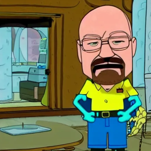 Prompt: Movie still of Walter White in SpongeBob Out of Water, directed by Quentin Tarantino, award winning, 4kHD,