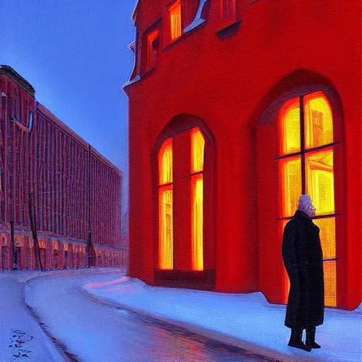 Prompt: russian poet boris borisovich the red looks into the eyes, the city of yekaterinburg, a beautiful portrait, natural lighting, path traced, highly detailed, high quality, digital painting