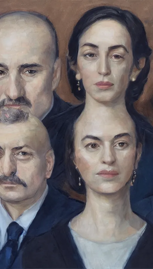 Image similar to detailed portrait of maia sandu, stule of artgem and alexander trufanov and andrei riabovitchev and monia merlo