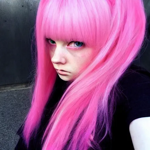 Image similar to « highly detailed, scarlet johnson, ghost in the shell, pink hair, pretty, blue eyes »