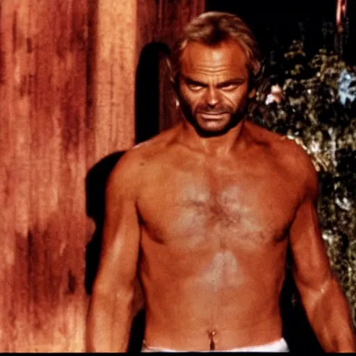 Image similar to terence hill becoming satan