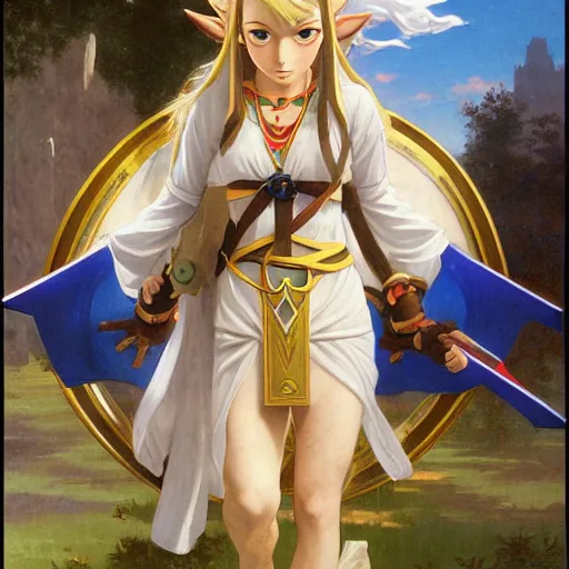 Image similar to Zelda, zelda, zelda, anime, angry, by William-Adolphe Bouguereau