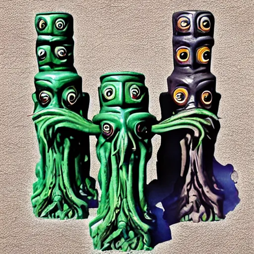 Image similar to cthulhu totem pole