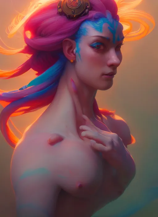 Prompt: subsurface scattering, female genie, vibrant colors, octane render, jesper ejsing, james jean, justin gerard, tomasz alen kopera, cgsociety, fenghua zhong, makoto shinkai, koi colors, highly detailed, rim light, art, cinematic lighting, very coherent, hyper realism, 8 k