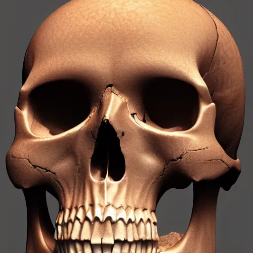 Prompt: cross section of a human skull filled with candy, beautifully lit, ray traced, octane 3D render
