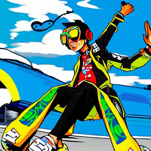 Prompt: Ryuta Ueda's Jet Set Radio