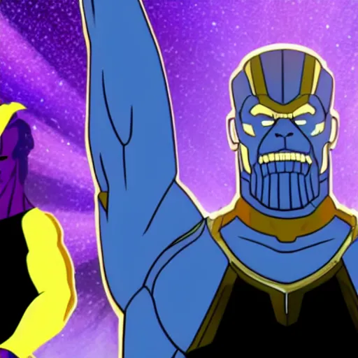 Prompt: thanos dancing rick astley dance