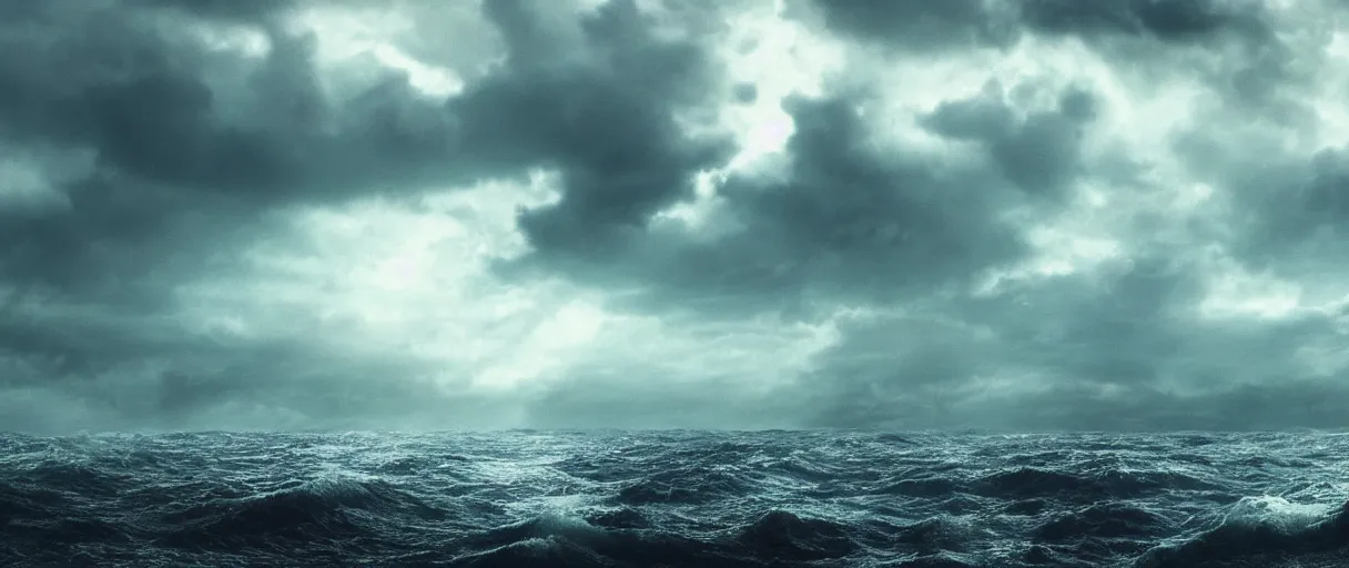 Image similar to ocean monster cloudy dramatic lighting cinematic establishing shot extremely high detail foto realistic cinematic lighting post processed