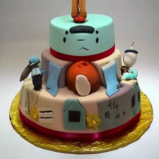 Image similar to a delicious cake, studio ghibli