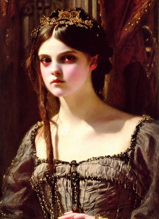 Prompt: ( ( gothic # ) ) princess portrait. by william henry hunt * *, highly detailded