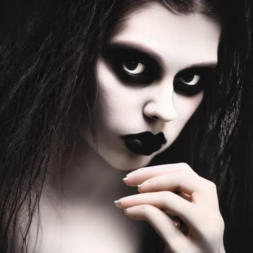 Image similar to pale goth beauty, cinematic lighting, various refining methods, micro macro autofocus, ultra definition, award winning photo
