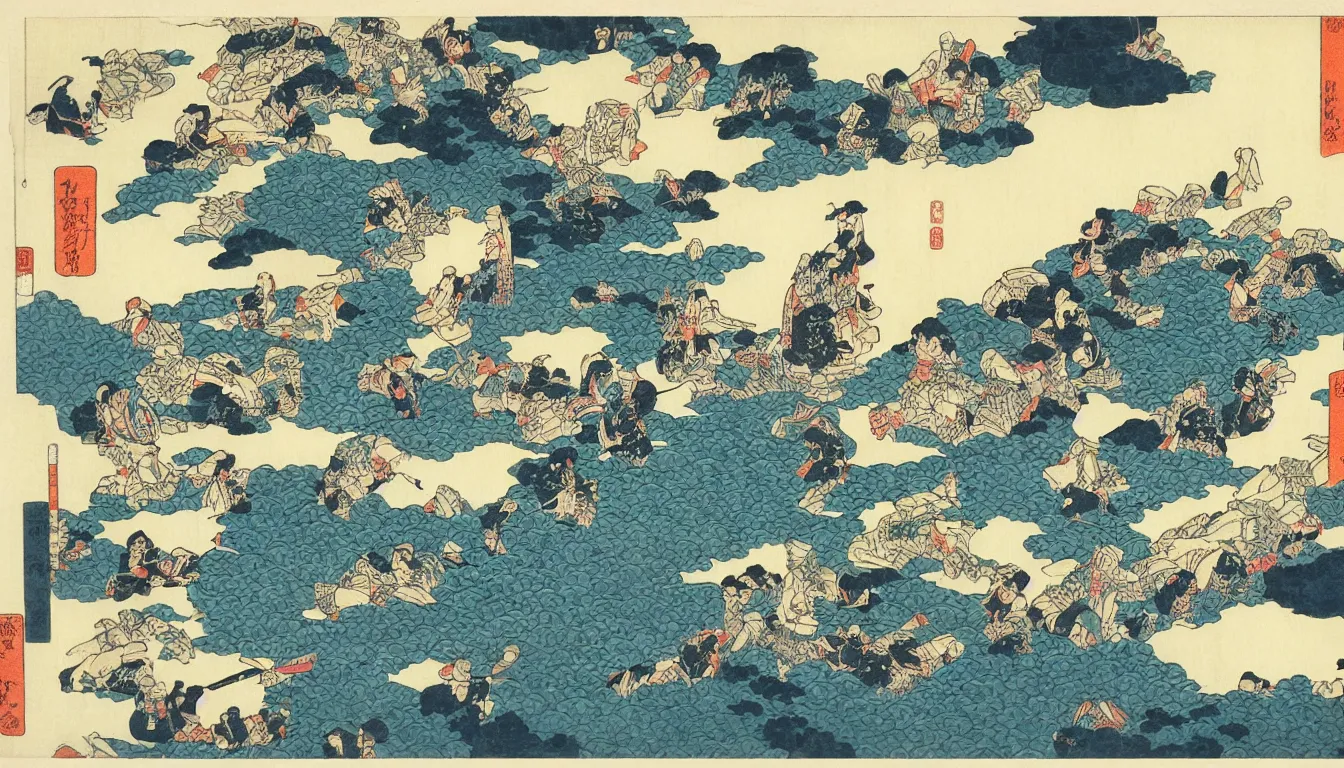 Image similar to tokyo by hokusai