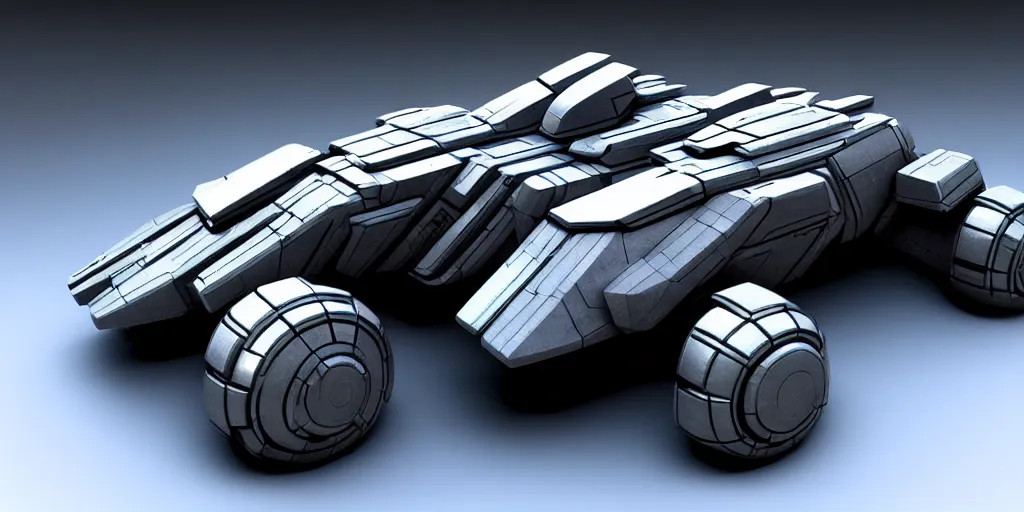 Image similar to an armored futuristic sci fi vehicle