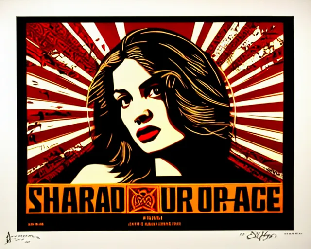 Image similar to artwork by shepard fairey