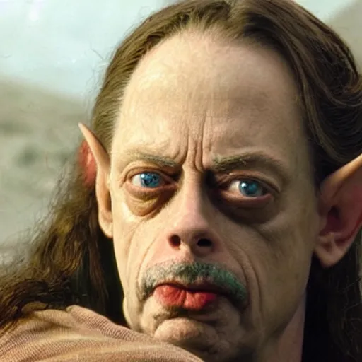 Image similar to Real Stills of Steve Buscemi playing a lord of rings elf in the new upcomming TV show promo ARRIFLEX 435 Camera face closeup