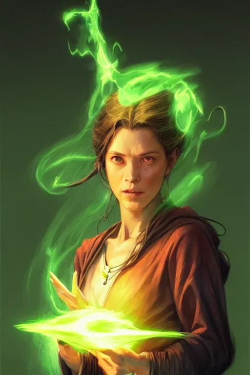 Prompt: a female wizard casting a green fireball | | pencil sketch, realistic shaded, fine details, realistic shaded lighting poster by greg rutkowski, magali villeneuve, artgerm, jeremy lipkin and michael garmash and rob rey