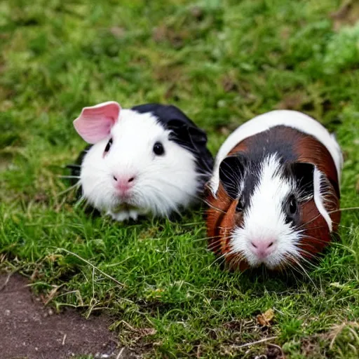 Prompt: a case of very small guinea pig men