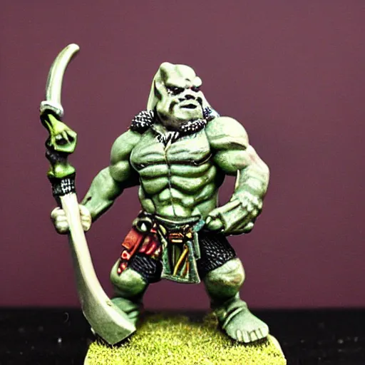 Image similar to warhammer fantasy axe wielding orc figurine