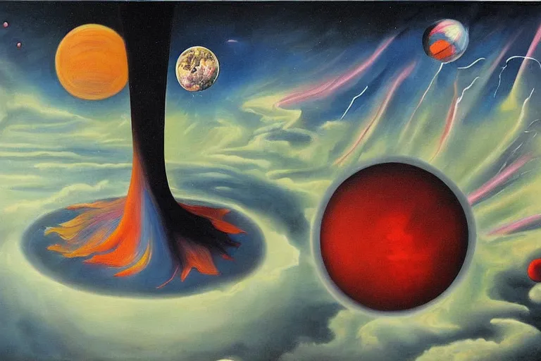 Image similar to Death of the universe, surrealist painting