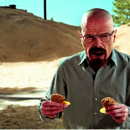 Prompt: walter white, detailled face, eating ice cream