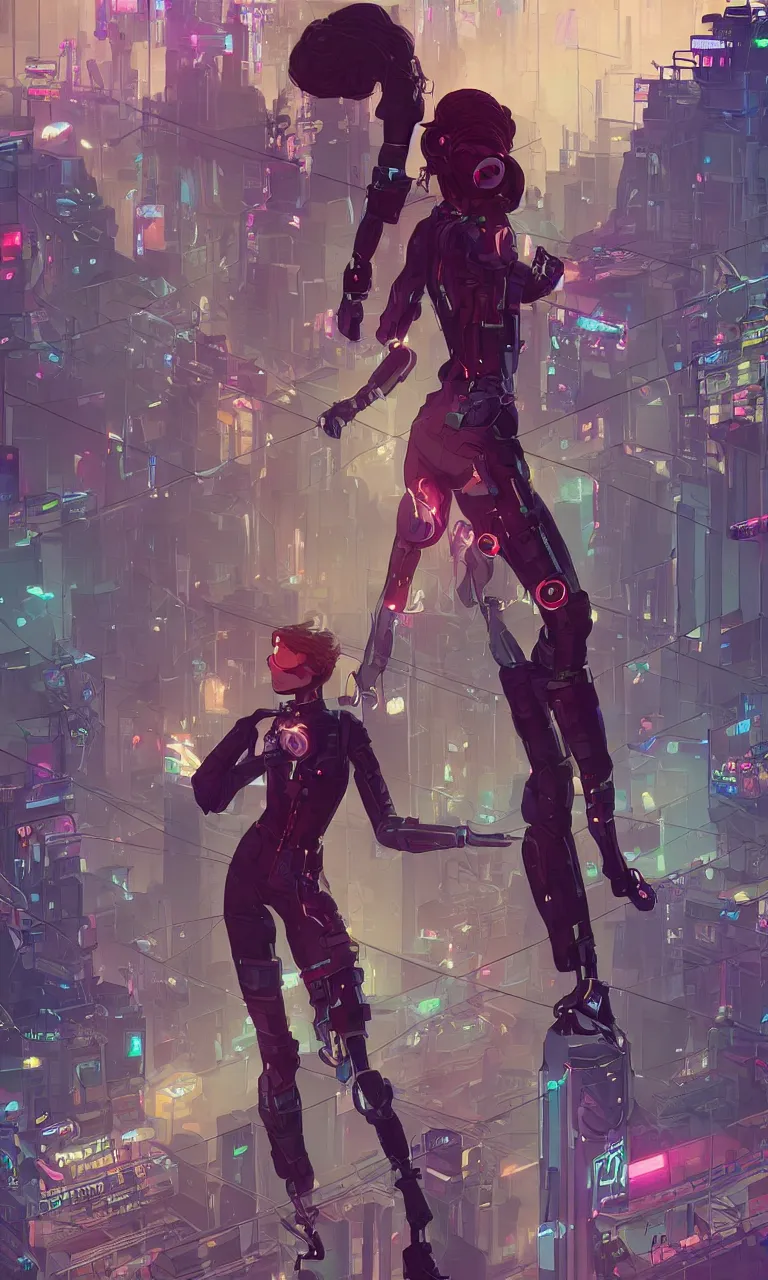 Prompt: zendaya as a cyberpunk hero standing on the rooftop of cybertown, art poster, full body, t - pose, character design, ambient lighting, 4 k, lois van baarle, ilya kuvshinov, rossdraws, alphonse mucha, jung gi kim, dylan kowalsk, artstation