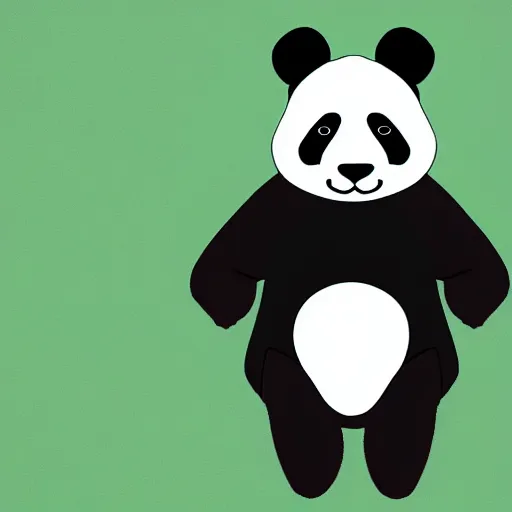 Prompt: a panda bear wearing a vest digital art