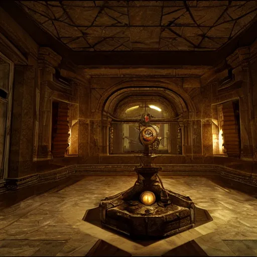 Prompt: photorealistic temple of time, moody lighting, marvelous, unreal engine, artwork by leonardo da vinci