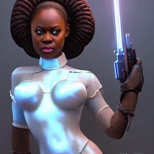 Prompt: Jada Fire as Princess Leia , holding a schlong , made by Stanley Artgerm Lau, WLOP, Rossdraws, ArtStation, CGSociety, concept art, cgsociety, octane render, trending on artstation, artstationHD, artstationHQ, unreal engine, 4k, 8k,