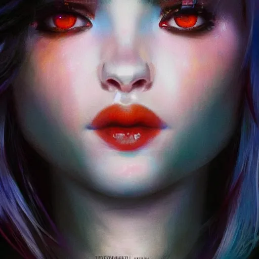 Prompt: half - darkness void woman with cute - fine - face, pretty face, multicolored hair, realistic shaded perfect face, extremely fine details, by realistic shaded lighting poster by ilya kuvshinov katsuhiro otomo, magali villeneuve, artgerm, jeremy lipkin and michael garmash and rob rey