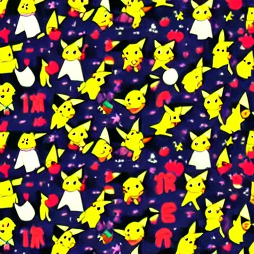 Image similar to pikachu everywhere pikachu cartoon world