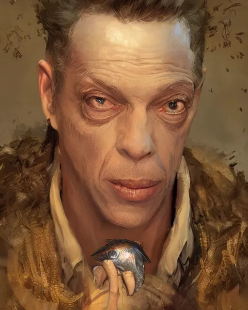 Image similar to lovechild of don knotts and a fish, fantasy character portrait, ultra realistic, concept art, intricate details, highly detailed by greg rutkowski, gaston bussiere, craig mullins, simon bisley