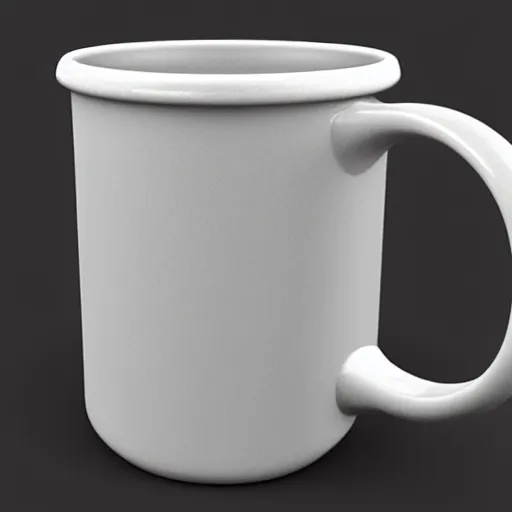 Image similar to 3 d model of a unique mug design, blender render, fully in frame