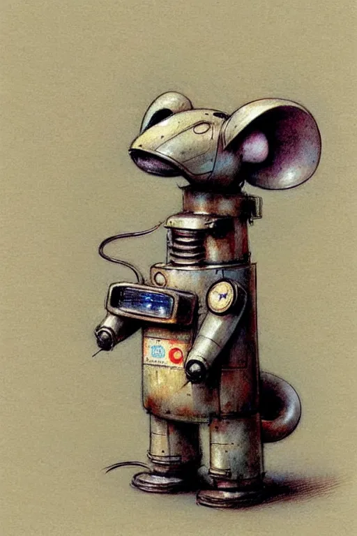 Image similar to ( ( ( ( ( 1 9 5 0 s retro robot mouse. muted colors. ) ) ) ) ) by jean - baptiste monge!!!!!!!!!!!!!!!!!!!!!!!!!!!!!!