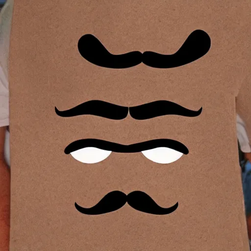 Image similar to mega mustache fire eyes cartoon