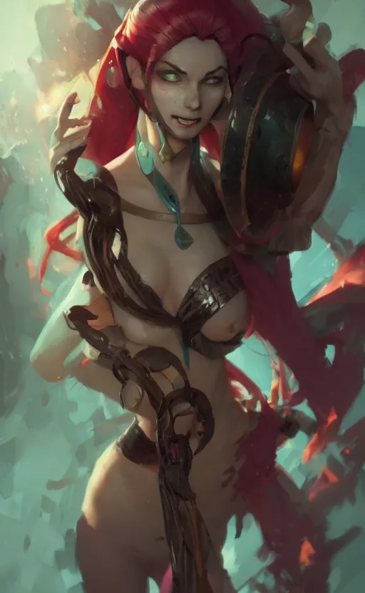 Image similar to jinx, league of legends, arcane, by fortiche, by greg rutkowski, esuthio, craig mullins