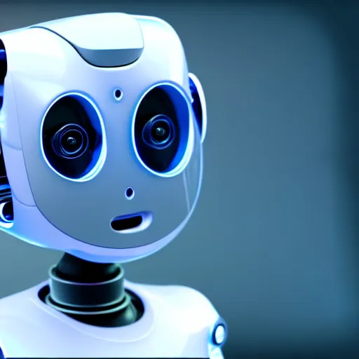 Image similar to a cute little robot is made of eis. super realistic 8 k render of a elegant, cinematic composition