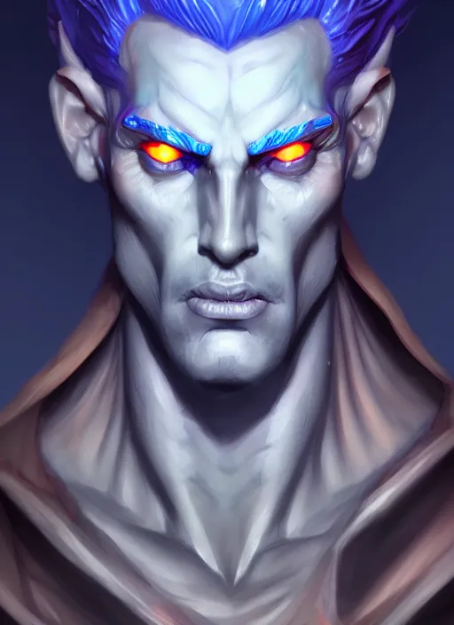 Prompt: the god hades, male, portrait, sharp focus, digital art, concept art, dynamic lighting, subsurface scattering, photoreal, trending on artstation, by emylie boivin and rossdraws